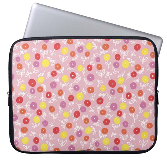 Zacht roze Kinder, dunne laptophoes Laptop Sleeve (Voorkant)