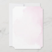 Zacht Roze Kruis & Bloemen Meisje Doop Uitnodiging (Achterkant)