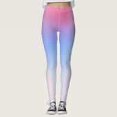 Zacht Roze Lichtblauw Gym Yoga Workout Leggings (Voorkant)