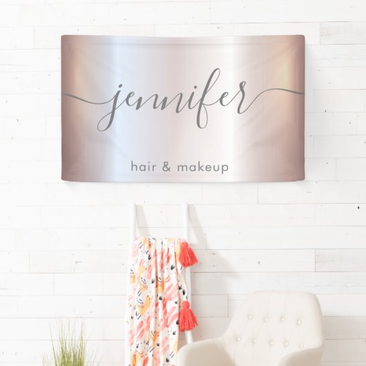 Zacht roze, lichtgevend, aantrekkelijk script mini spandoek (Insitu)