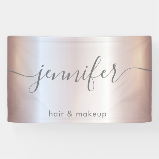 Zacht roze, lichtgevend, aantrekkelijk script mini spandoek (Horizontaal)