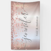 Zacht roze, lichtpuntige confetti script minimalis spandoek (Verticaal)