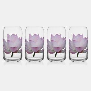 Zacht roze Lotus Flower Wedding Blikvorm Glas