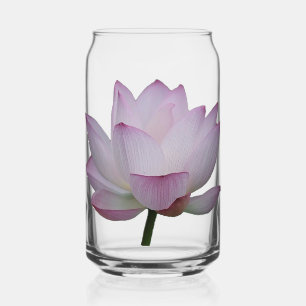 Zacht roze Lotus Flower Wedding Blikvorm Glas