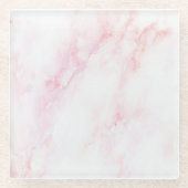 Zacht roze marmeren textuur glazen onderzetter (Voorkant)