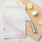 Zacht roze marmeren textuur theedoek (Quarter Fold)