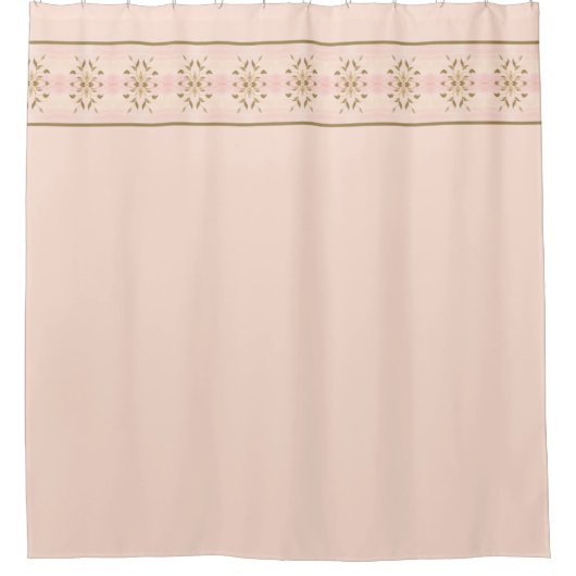 Zacht roze met goud douchegordijn (Voorkant)