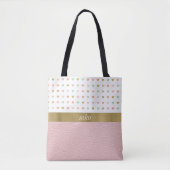 Zacht roze met hart tote bag (Voorkant)