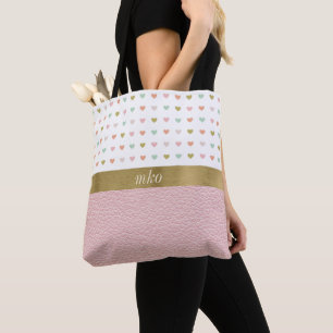 Zacht roze met hart tote bag