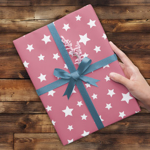 Zacht roze met sterpatroon cadeaupapier