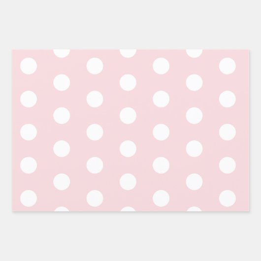 Zacht roze met witte stippen inpakpapier vel (Voorkant 3)
