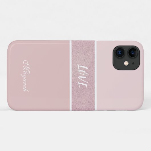 Zacht Roze Minimal Meisje Case-Mate iPhone Case (Achterkant (horizontaal))