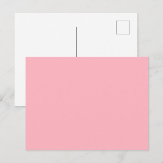 Zacht roze minimalistisch Briefkaart (Voorkant / Achterkant)