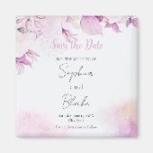 Zacht Roze Moderne Boho Bloemblaadjes Save the Dat Magneet (Voorkant)