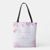 Zacht Roze Moderne Boho Bloemen en Bladeren Bruilo Tote Bag (Achterkant)