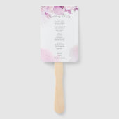 Zacht Roze Moderne Boho Bloemen Huwelijksprogramma Handwaaier (Achterkant)