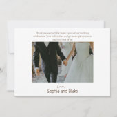 Zacht roze moderne Boho bloemfoto Bedankkaart (Achterkant)