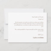 Zacht Roze Moderne Boho Bruiloft Dank u Kaart (Achterkant)