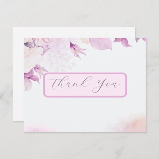 Zacht Roze Moderne Boho Bruiloft Dank u Kaart (Voorkant / Achterkant)