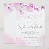 Zacht Roze Moderne Boho Huwelijksrepetitie Diner Kaart (Voorkant / Achterkant)