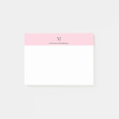 Zacht Roze Mooie Gepersonaliseerde Initiaal Naam Post-it® Notes (Voorkant)