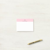 Zacht Roze Mooie Gepersonaliseerde Initiaal Naam Post-it® Notes (Op bureau)