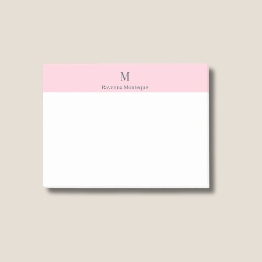 Zacht Roze Mooie Gepersonaliseerde Initiaal Naam Post-it® Notes