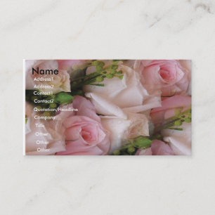 Zacht Roze n Cream rozen Visitekaartje