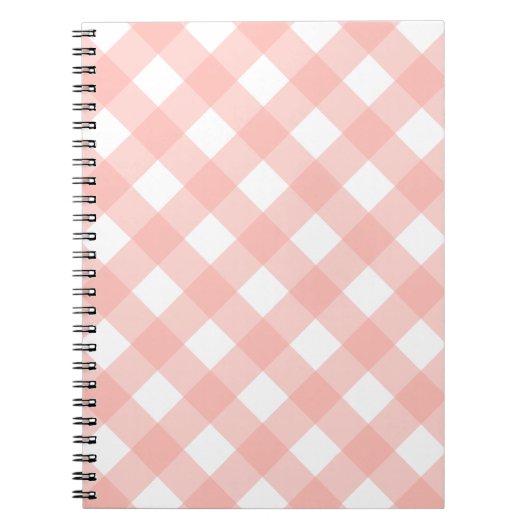 Zacht Roze Notitieboek Gingham (Voorkant)