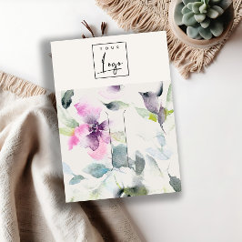 Zacht Roze Paarse Bloemen Logo Hairclip Pin Holder Visitekaartje