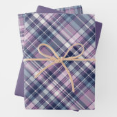 Zacht roze, Paarse en blauwe plaid Inpakpapier Vel (In situ)