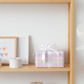 Zacht Roze, Paarse en Mint Groene LIEFDE Patroon Cadeaupapier