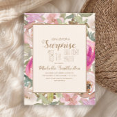 Zacht roze Paarse Floral Verrassend 18e verjaardag Kaart