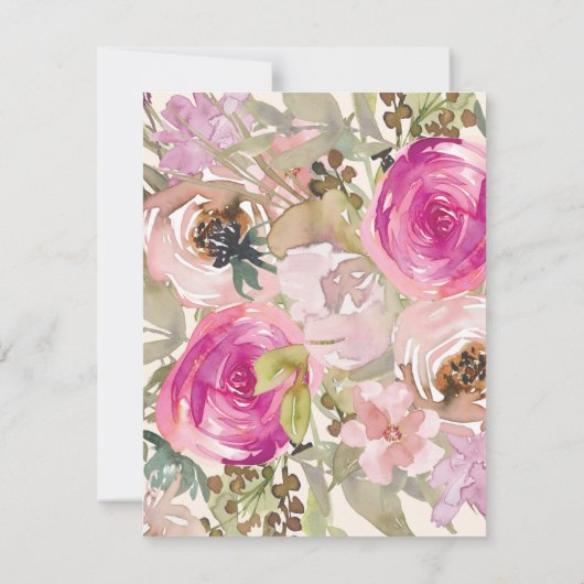 Zacht roze Paarse Floral Verrassend 90e verjaardag Kaart (Achterkant)