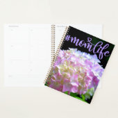 Zacht roze paarse hydrangeenbloemen planner (Display)