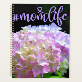 Zacht roze paarse hydrangeenbloemen planner