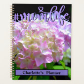 Zacht roze paarse hydrangeenbloemen planner (Voorkant)