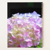 Zacht roze paarse hydrangeenbloemen planner (Achterkant)