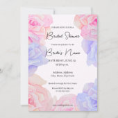 Zacht Roze Paarse Rozen Bruidsdouche Uitnodiging (Voorkant)