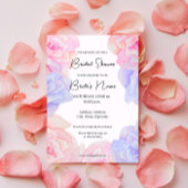 Zacht Roze Paarse Rozen Bruidsdouche Uitnodiging