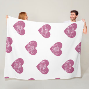Zacht Roze Paisley Hartpatroon Fleece Deken
