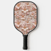 Zacht Roze Pastel Bloemen Aangepaste Monogram Naam Pickleball Paddle (Achterkant)