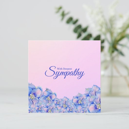 Zacht Roze Pastel Bloemen Sympathie Kaart (Staand voorkant)