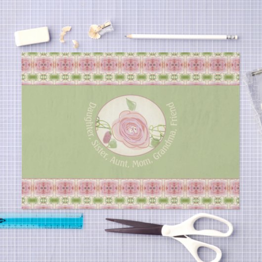 Zacht Roze Pastel Patterned Tissuepapier (Craft)