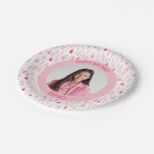 Zacht Roze Patroon Foto Papieren Bordje (Gekanteld)