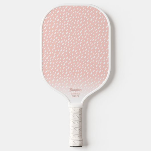 Zacht roze penseelpenseel met puntenpatroon Aangep Pickleball Paddle (Voorkant)