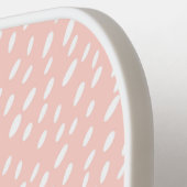 Zacht roze penseelpenseel met puntenpatroon Aangep Pickleball Paddle (Links Detail)