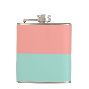 Zacht Roze Perzik Amber Yucca en Arbor Groen Hori Heupfles