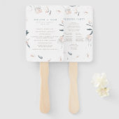 Zacht roze pioen bruiloft programma handwaaier (Voorkant en achterkant)