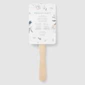 Zacht roze pioen bruiloft programma handwaaier (Achterkant)